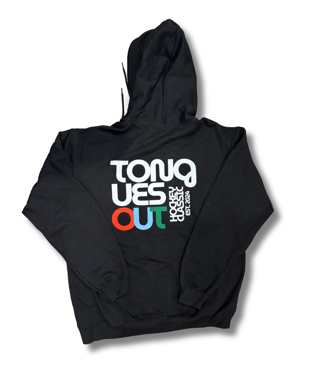 Tongues Out Hockey Black (Colorful) Hoodie